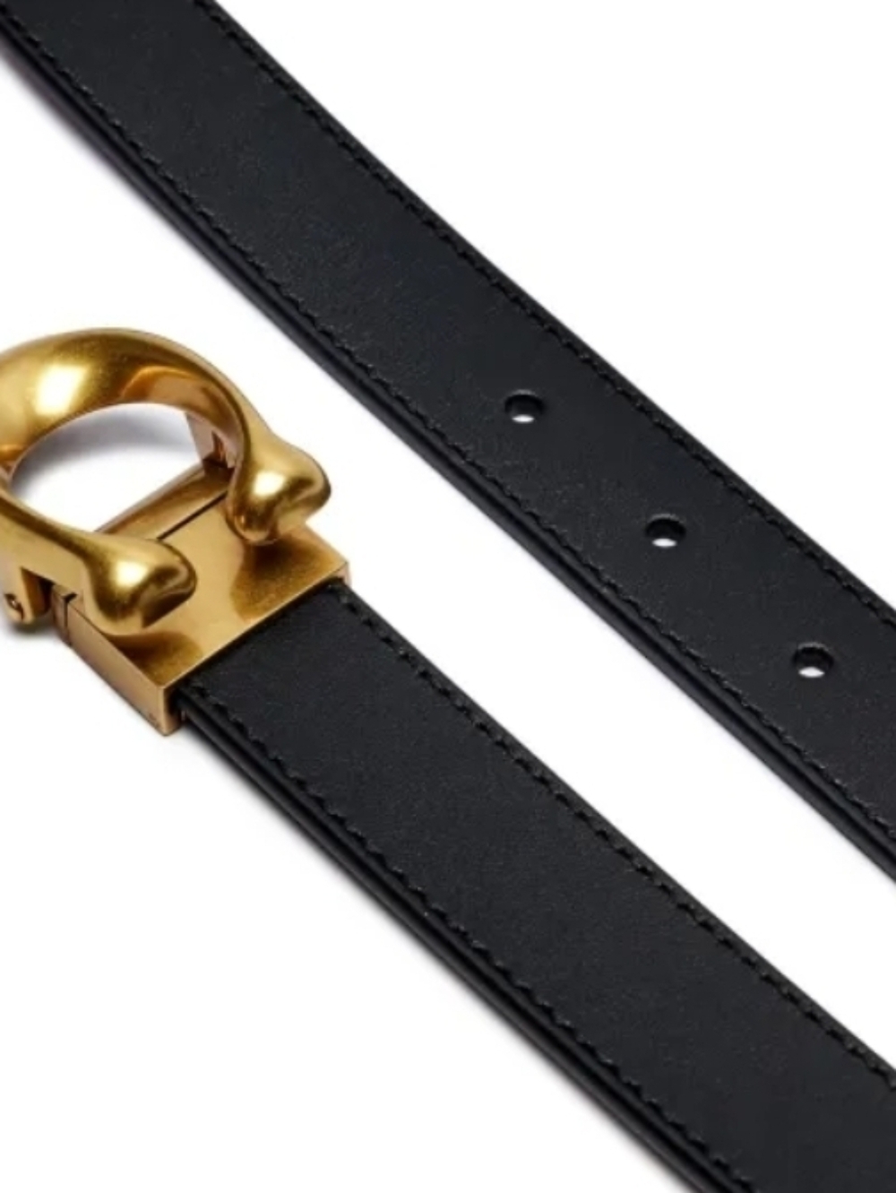 Coach Black and Red Leather Belt with Gold 'C' Buckle - Picture 6 of 16